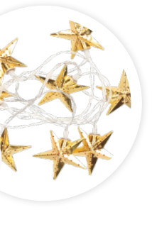 204600007 - Estrelas LED douradas 1,5mt 2700-3000K
