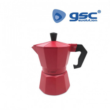 400010009 - Cafeteira Kalossi 3 xícaras vermelhas 8433373006973