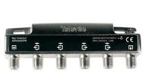 514410 -8424450168387 TELEVES - Derivador Interior (5-2400MHz) 4D "F" 24dB "DC Pass All" Tipo C (piso 6, 7, 8)
