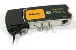 769203 -8424450167724 TELEVES - CoaxData Transmissor/Receptor Dados 1Gbps-HDTV por Coaxial, 1 Conector Ethernet e 2 Conectores "F"