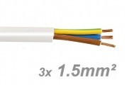 Cabo H05VV-F 3 G 1,5 (FVV) branco PREÇO POR METRO