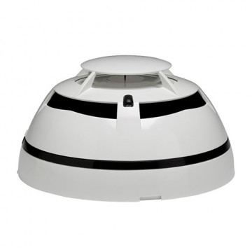 Detector Analógico Óptico-Térmico Advanced - Comunicação sem fio bidirecional - Até 200m de comunicação - LED bicolor (vermelho e verde) com visão 360º - Compatível com o protocolo Argus Vega - Inclui base - Certificados EN54-5, EN54-7 e EN54-25