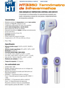HT3350 TERMÓMETRO DE INFRAVERMELHOS temperatura corporal - Disponível a Partir Junho