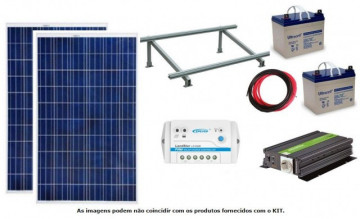 Kit Solar Fotovoltaico 1x275W c/ duas baterias gel para sistema 24V varias potências