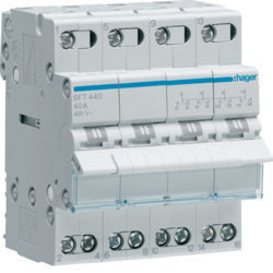 SFT440 - Inversor Modular c/ponto zero, 4P 40A HAGER EAN:3250615510945