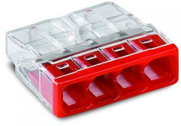 WAGO - Ligador compacto | 0 0,5 a 2,5mm' | vermelho / transparente | 4 condutores | ref. 2273-204