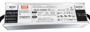 203146.1240 - Drive CC+CV 240W 12Vdc Ajust. IP67 Mean Well HLG-A - Quant. fornecida = 1 un