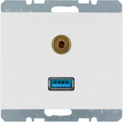 3315397009 - K.1/K.5 - USB / jack 3.5mm, branco BERKER EAN:4011334330189