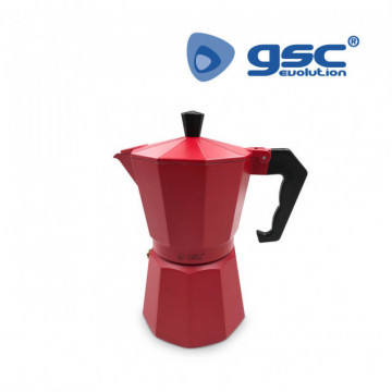 400010010 - Cafeteira Kalossi 6 xícaras vermelhas 8433373006980
