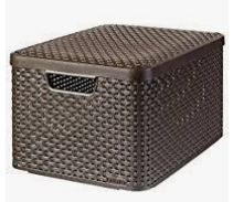 KETER CURVER 190273 Caixa L com tampa Style 30L Chocolate P(cm)44,2 A(cm)23,6 L(cm)33,2