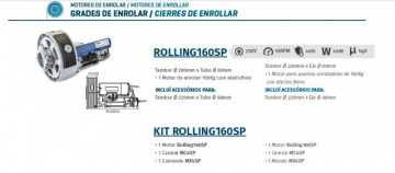 MOTORLINE KIT ROLLING SP160 GRADE DE ENROLAR COM ALARME MOTORES PARA GRADES DE ENROLAR