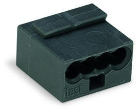 WAGO - Ligador MICRO PUSH WIRE { B 0,6-0,8mm' | cinzento escuro | 4 condutores | ref. 243-204