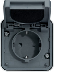 WNA160 - cubyko - Tomada Schuko, cinzento HAGER EAN:3250617174602