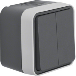 WNC040 - cubyko s - Comutador escada duplo, cinz HAGER EAN:3250617170406