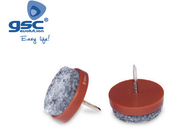 003802784 - Conjunto de 4 feltros redondos com prego Ø35mm - Castanho 8433373027848