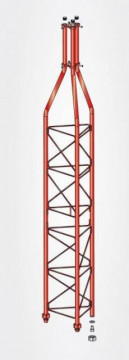 3133 -8424450136836 TELEVES - Lanço Superior Torre 450 Zinco+Vermelho 3m (Ømáx mastro 62mm)