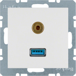 3315391909 - S.1/B.x - USB / jack 3.5mm, branco mate BERKER EAN:4011334330141