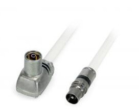 385801 -4031136022235 TELEVES - Chicote Coaxial "CEI" Macho compressão - "CEI" Fêmea "PRO EasyF" 3m Branco (Bolsa B0)
