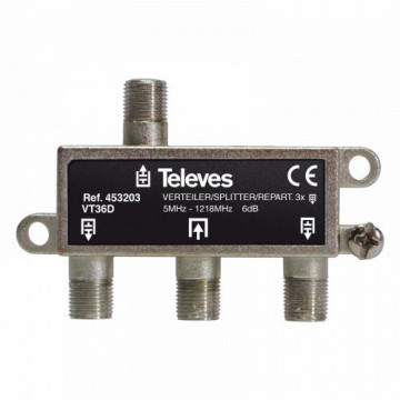 453203 - TELEVES - Repartidor Interior (5-1218MHz) 3D "F" 6dB