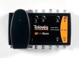 539201 -8424450144107 TELEVES - Amplificador MiniKom MATV 4e/1s "F" FM-BIII/DAB-UHF-UHF G.15-30-37-37dB Vs.114-114-117-117dBµV