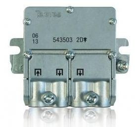 543503 -8424450165768 TELEVES - Mini-Repartidor 5...2400MHz "EasyF" 2D 4,3/4dB Interior