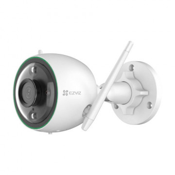 Câmara Wifi Ezviz 2 Megapixel - Color Night + LED branco - Detecção de humanos - Lente 2.8 mm / IR 30 m - Microfone / Flash Dissuasor - Apta para Exterior IP67
