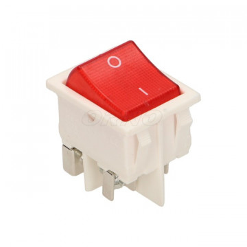 LK-6/B ORNO - Interruptor Switch Branco / Vermelho