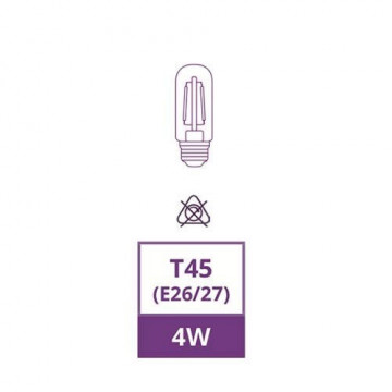 MRD-T450E2740CEA - LÂMPADA T45 LED FILAMENTO 4W 2300K AMBER GLASS OMNIUM ELECTRIC