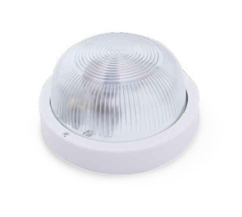 000700646 - Aplique plástico liso redondo, E27 60W 230V Branco 8436021946461