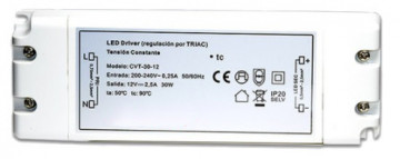205313.130 - Fonte de Alimentação Dim. Triac 12Vdc 30W 2,5A CVT - Quant. fornecida = 1 un