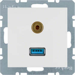 3315398989 - S.1/B.x - USB / jack 3.5mm, branco BERKER EAN:4011334341611