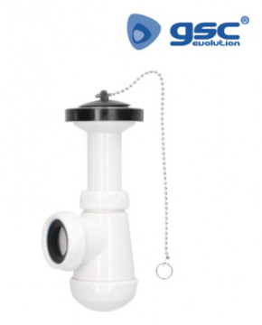 404035002 - Sifão garrafa curta extensível Ø40mm redutor de válvula Ø32mm lavatório - bidé
