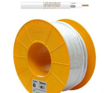 414801 -8424450170106 TELEVES - Cabo Coaxial SK6Fplus PVC Eca Class A+ Blindagem Tripla TSH 19VAtC.A Ø 1,00/4,6/6,8mm Branco