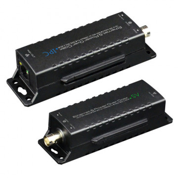 Cabo coaxial Extensor IP | PoE - Passivo - Emissor e receptor - Permite transmitir 1 canal IP - Distância máxima 300 m (até 500 m com DIP switch) - Largura de banda até 100 Mbps