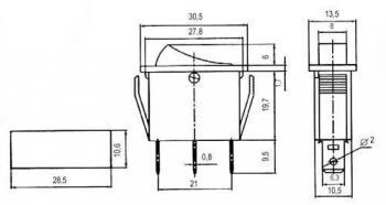 Interruptor simples Luminoso ON-OFF 250V/15A - Laranja