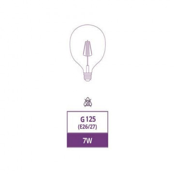 MRD-G125E2770CEA - LÂMPADA E27 G125 LED FILAMENTO 7W 2300K AMBER GLASS OMNIUM ELECTRIC