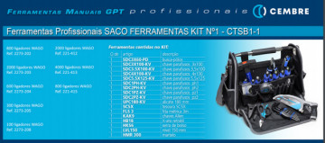WAGO - LIGADORES WAGO + SACO FERRAMENTAS PROFISSIONAIS KIT Nº1 CTSB1-1