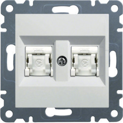 WL2160 - lumina 2 RJ45 Cat.6 UTP duplo, branco HAGER EAN:8694407001160