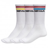 Impala Stripe Sock White - 3pk