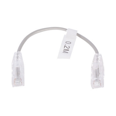 LINKEDPRO - LP-UT6-020-GY28 - Cable de Parcheo Slim UTP Cat6 - 20 cm Gris Diámetro Reducido (28 AWG)