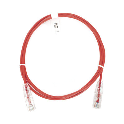 LINKEDPRO - LP-UT6-150-RD-28 - Cable de Parcheo Slim UTP Cat6 - 1.5 m Rojo Diámetro Reducido (28 AWG)