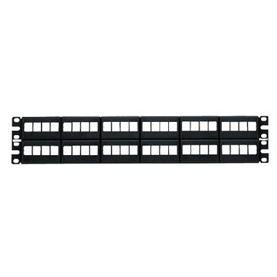 PANDUIT - NKFP48Y - Panel de Parcheo Modular Keystone (Sin Conectores) de 48 Puertos Identificación con Etiqueta Adhesiva 2UR