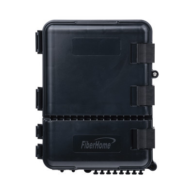 FIBERHOME - FDP-440A - Caja de Distribución de Fibra Óptica para 24 Empalmes con 8 acopladores SC/APC simplex Exterior IP55 Color Negro