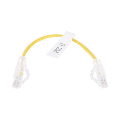 LINKEDPRO - LP-UT6-020-YE28 - Cable de Parcheo Slim UTP Cat6 - 20 cm Amarillo Diámetro Reducido (28 AWG)