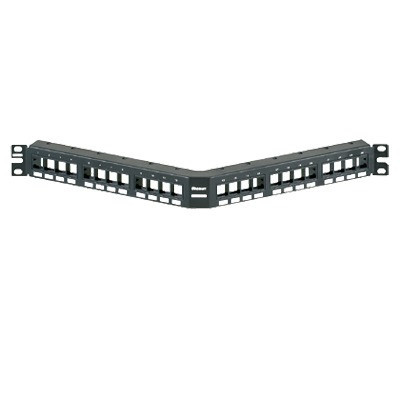 PANDUIT - NKPPA24FMY - Panel de Parcheo Modular Keystone (Sin Conectores) Angulado de 24 Puertos 1UR