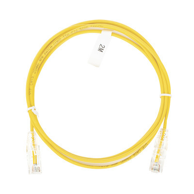 LINKEDPRO - LP-UT6-200-YE-28 - Cable de Parcheo Slim UTP Cat6 - 2 m Amarillo Diámetro Reducido (28 AWG)