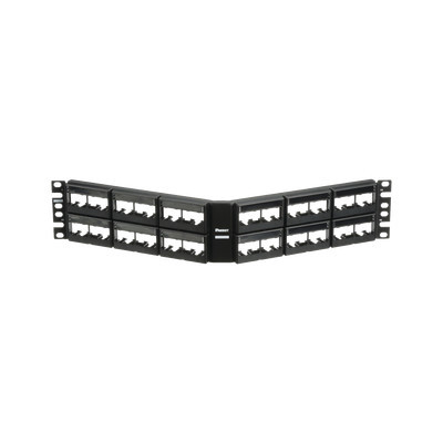 PANDUIT - CPPLA48WBLY - Panel de Parcheo Modular Mini-Com (Sin Conectores) Angulado Sin Blindaje Con Etiqueta y Cubierta de 48 puertos 2UR