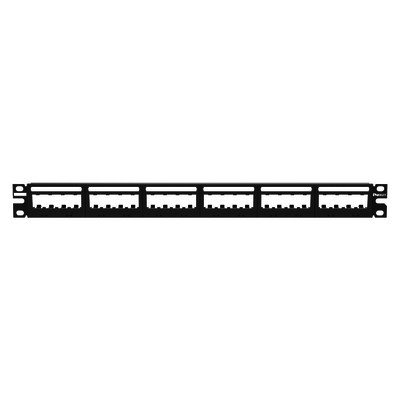 PANDUIT - UICMPP24BLY - Panel de Parcheo Modular Mini-Com (Sin Conectores) Ultimate ID® Plano Sin Blindaje Con Etiqueta y Cubierta de 24 puertos 1UR