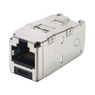 PANDUIT - CJS6X88TGY - Conector Jack RJ45 Blindado Estilo TG Mini-Com Categoría 6A de 8 posiciones y 8 cables Color Negro