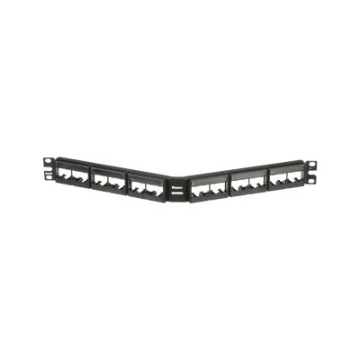 PANDUIT - CPPLA24WBLY - Panel de Parcheo Modular Mini-Com (Sin Conectores) Angulado Sin Blindaje Con Etiqueta y Cubierta de 24 puertos 1UR